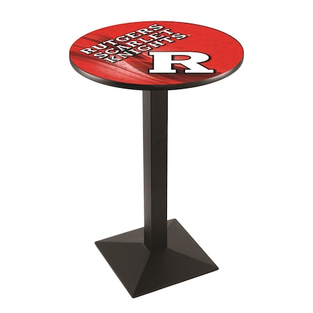 Holland Bar Stool Co 36" Blk Wrinkle Rutgers Pub Table, 28" dia. Top L217B3628Rutger-D2
